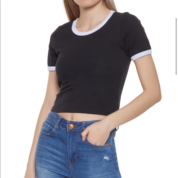 SOLID CROP TOP - Picture 2 of 4
